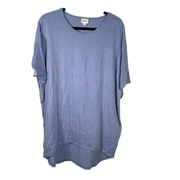 LuLaRoe IRMA Light Blue White Heathered Very SOFT Hi-Low Tunic Top Shirt SMALL S - Picture 1 of 6